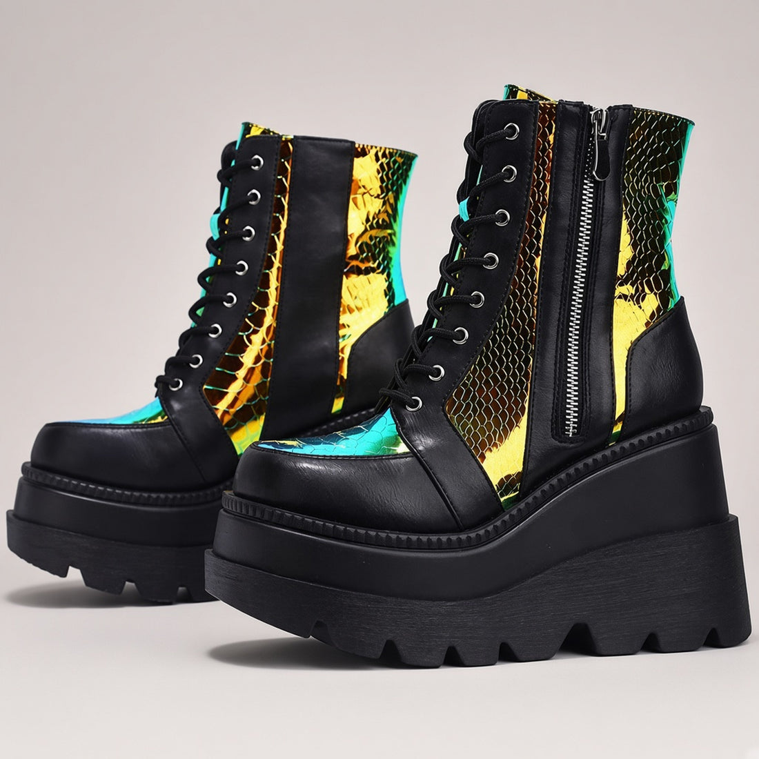 Plus Size Female Punk Style Platform Street Fashion Motorcycle Boots — 4K product hero