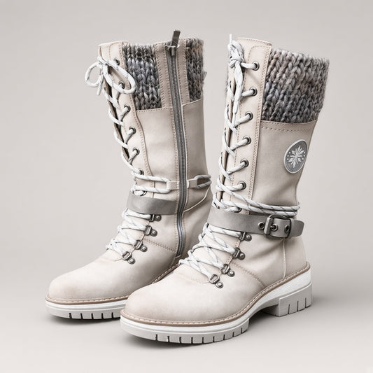 Women's Thick Warm Mid-length Fleece Snow Boots — 4K product hero