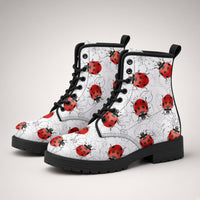 Women's High Help Combat Boots Seven Star Ladybird Cute Cartoon — 4K product hero