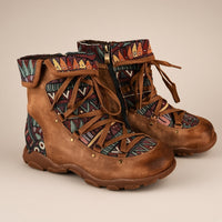 Ethnic Style Short Boots Women's Fashion Retro Side Zipper Round — 4K product hero