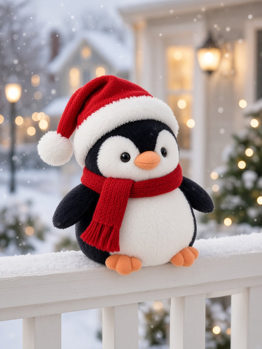 FrostyFlap penguin railing decor — holiday hero