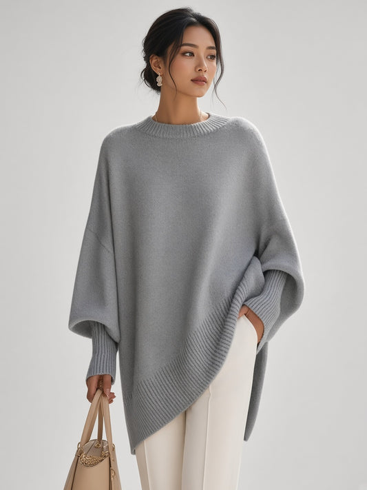 Chunky Knit Crew-Neck Pullover Sweater