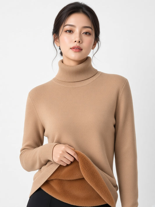 Fitted Turtleneck Knit Top