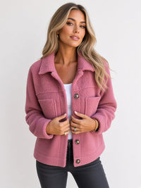 Cropped Lapel Single-Breasted Coat
