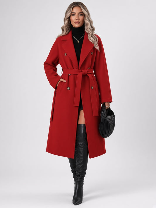 Belted Double-Breasted Trench Coat