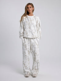 Leaf Print Sweatshirt & Jogger Set