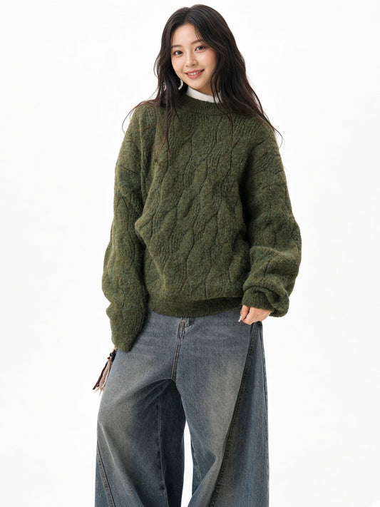 Crew-Neck Knit Sweater