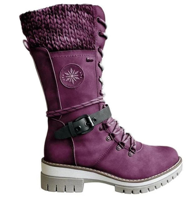 Women's Thick Warm Mid-length Fleece Snow Boots