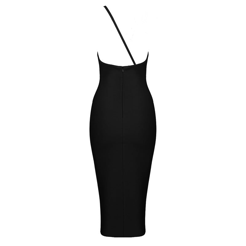 Orange One-Shoulder Cocktail Dress