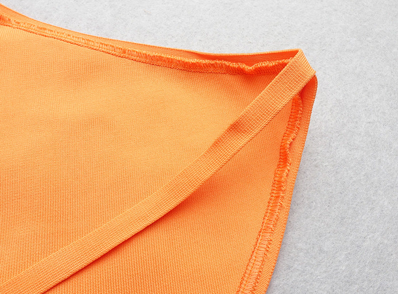 Orange One-Shoulder Cocktail Dress
