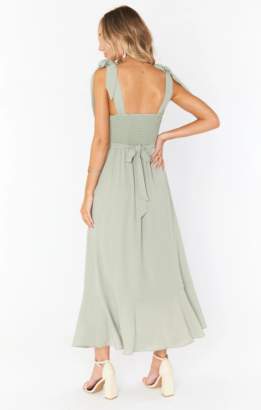 Tie-Strap Wedding Guest Midi Dress