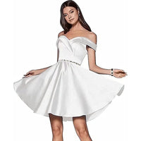 Celeste Beaded Satin Cocktail Gown