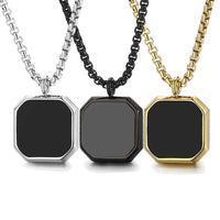 Geometric Epoxy Stainless Steel Pendant Necklace