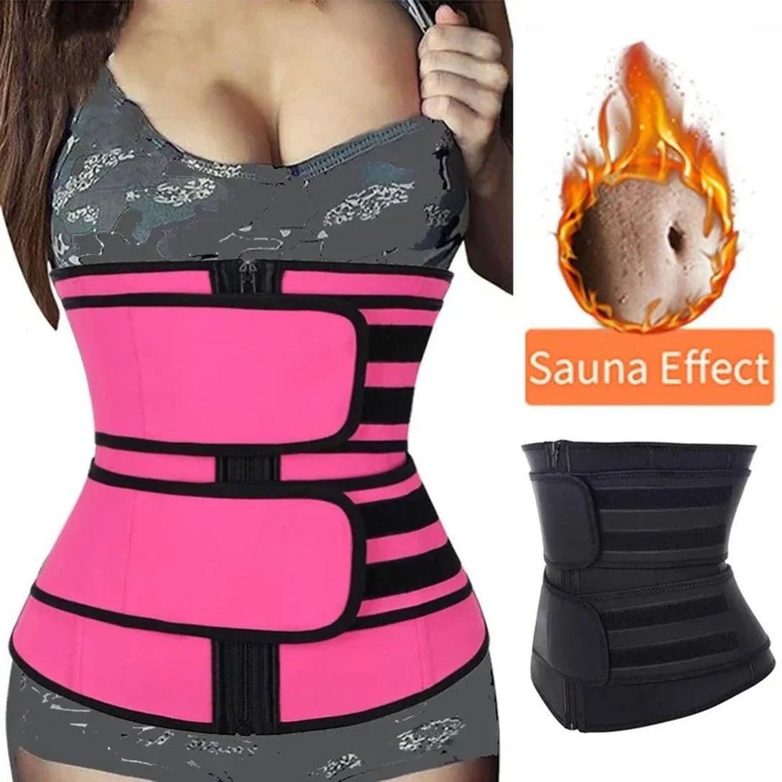 1pc Waist Trainer Slimming Body Shaper Fitness Belt Weight Loss Fat Burning Sport Girdle Sweat Trimmer Workout Cincher Shapewear — ENIGMAE 4K