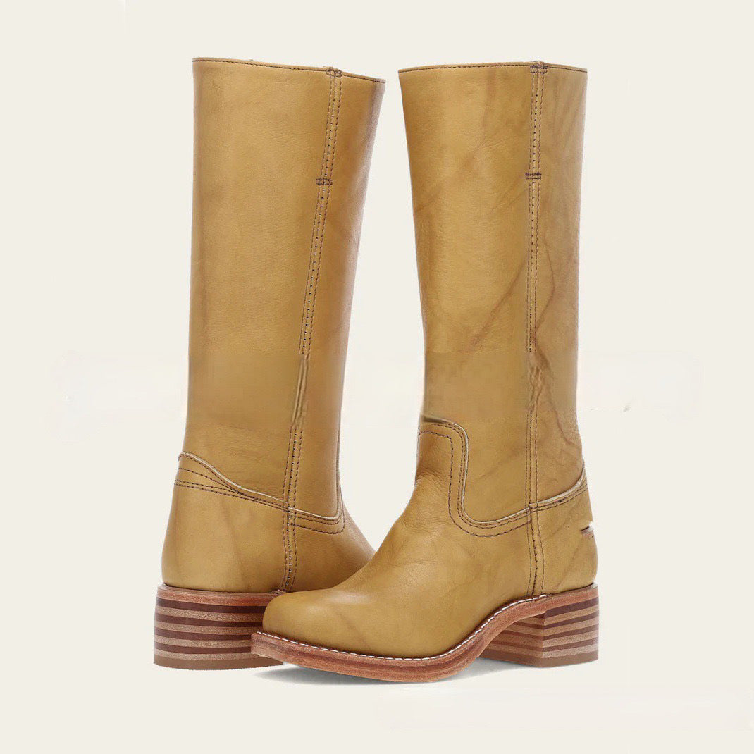 Womens Retro Cowboy Boots with Block Heel