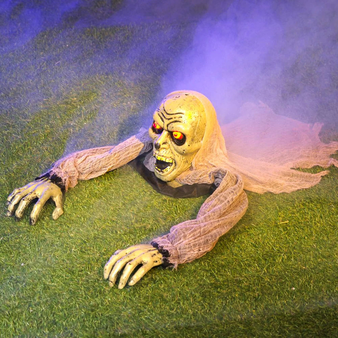 Halloween Groundbreaker Halloween Decorations Zombie with Sound and Flashing Eyes,Outdoor Scary Halloween Yard Decorations
