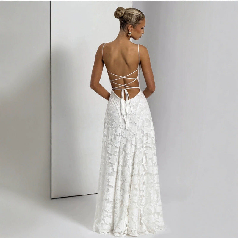 The Lace Backless Evening Dress