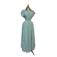 StripeEase™ Defined-Waist Shirt Dress