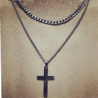 The Layered Pearl & Cross Necklace — women’s Accessories, ENIGMAE
