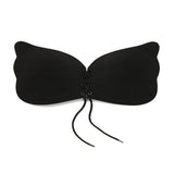 Brassière push-up en silicone avec cordon de serrage, effet ailes, invisible et autocollante, patch mammaire