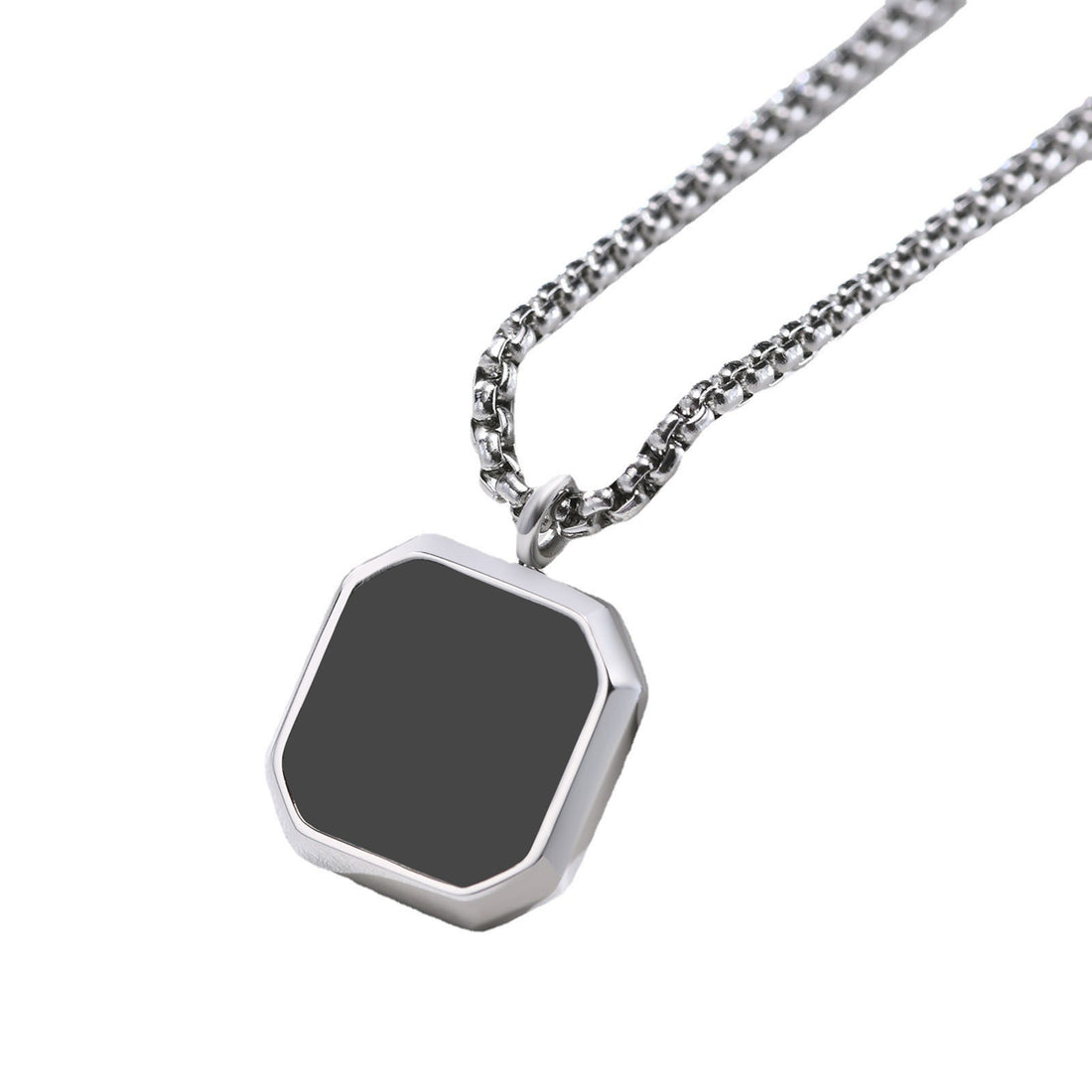 Geometric Epoxy Stainless Steel Pendant Necklace