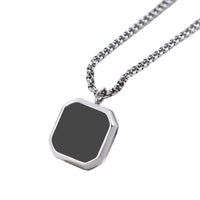 Geometric Epoxy Stainless Steel Pendant Necklace