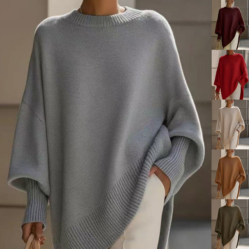 Chunky Knit Crew-Neck Pullover Sweater