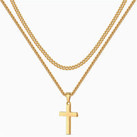 The Layered Pearl & Cross Necklace — women’s Accessories, ENIGMAE