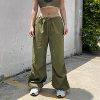 Low-Waist Straight Leg Workwear Trousers