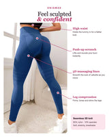 Leggings features: high waist, push-up scrunch, 3D massaging lines, leg compression