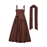 The Fitted Waist Pleated Maxi Dress — women’s Dress, ENIGMAE