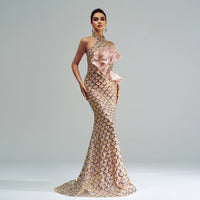 Nyra Halter Sequined Mermaid Gown
