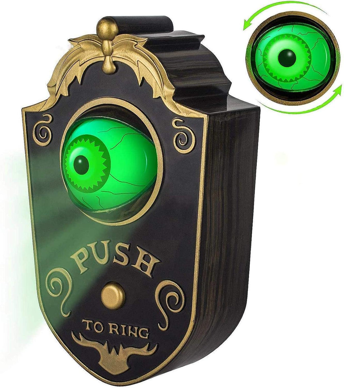 Halloween Decoration, Halloween Doorbell, Haunted Doorbell Animated Eyeball Halloween Decor with Spooky Sounds, Haunted House Halloween Prop Decoration