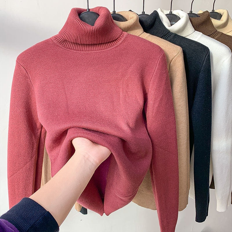Fitted Turtleneck Knit Top