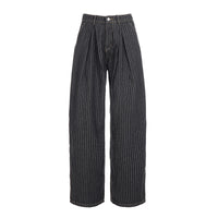 Retro Washed Scimitar Jeans Street Style Loose Wide Leg Pants