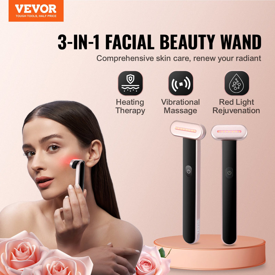 LumaWand™ 3-in-1 LED Face & Neck Therapy Wand
