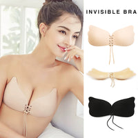 Silicone Drawstring Push-Up Wing Bra Invisible Self-Adhesive Breast Patch