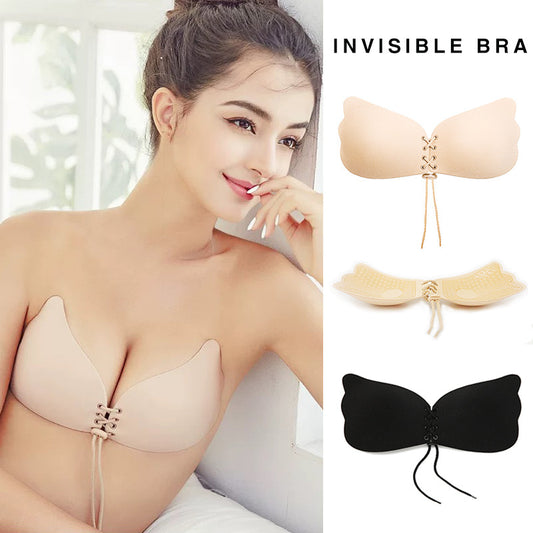 Silicone Drawstring Push-Up Wing Bra Invisible Self-Adhesive Breast Patch