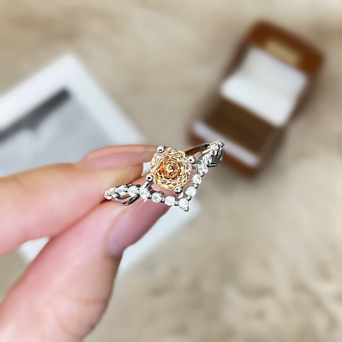 The Six-Claw Solitaire Crystal Ring — women’s Accessories, ENIGMAE