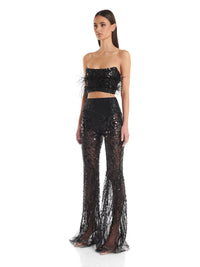 Sequined Tube Top and Trousers Set