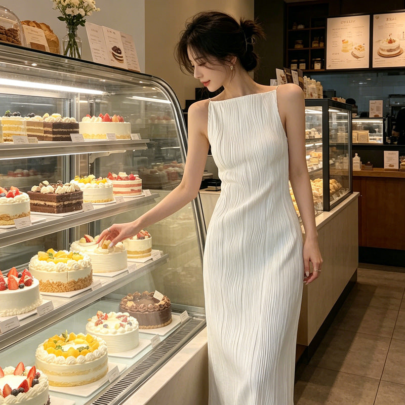 PearlLine™ Minimalist Satin Slip Dress