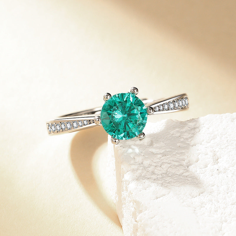 The Six-Claw Solitaire Crystal Ring — women’s Accessories, ENIGMAE
