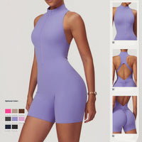 FlexZip™ Backless Yoga Bodysuit Shorts