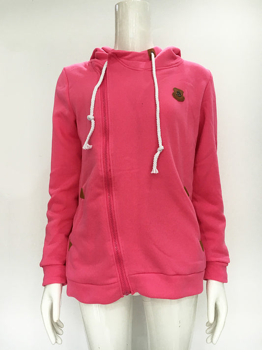 Hooded Cardigan with Side Zipper for Activewear