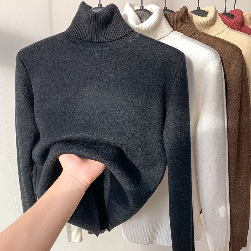 Fitted Turtleneck Knit Top