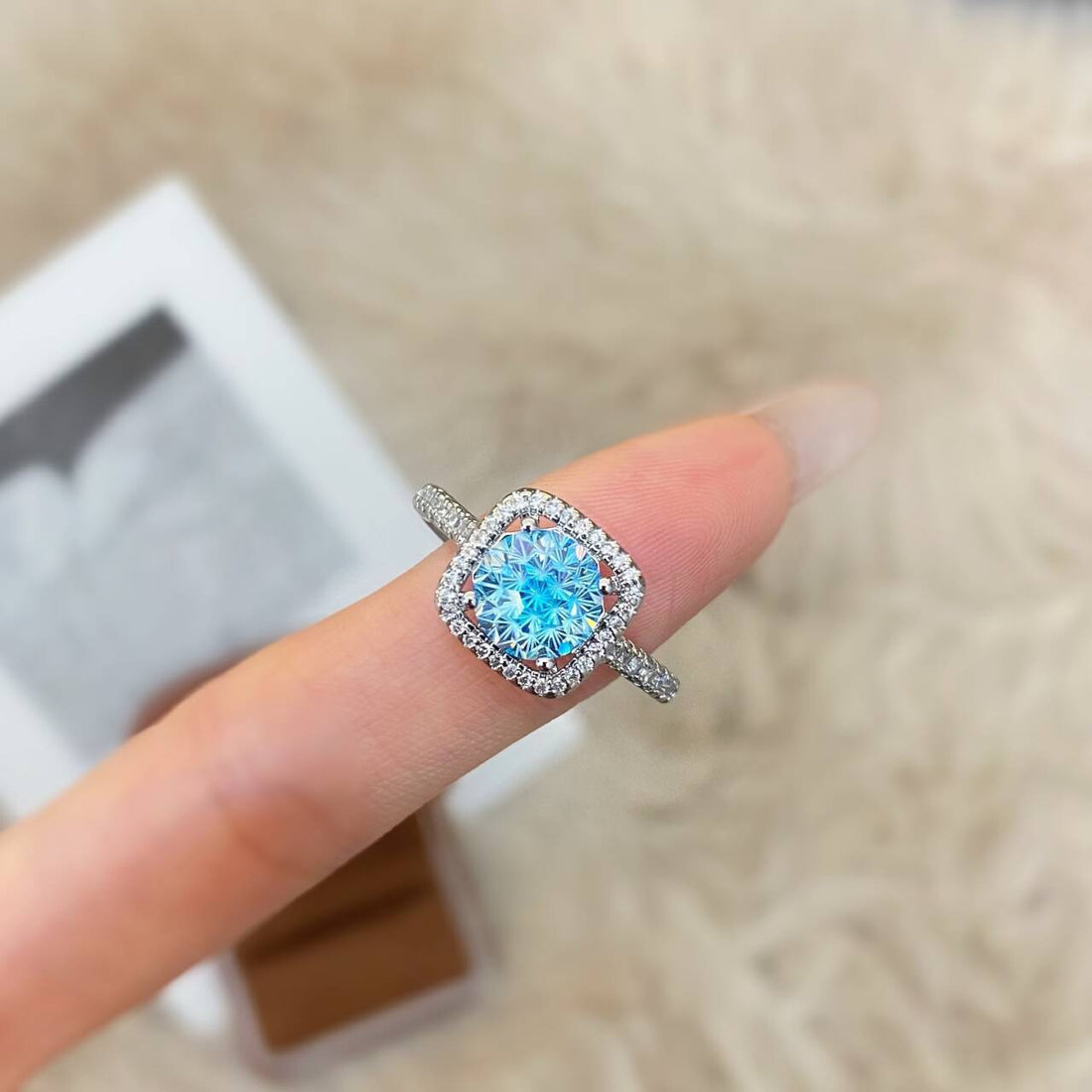 The Six-Claw Solitaire Crystal Ring — women’s Accessories, ENIGMAE