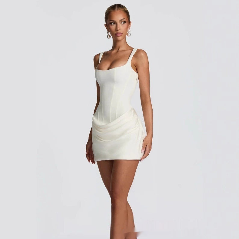 Corset Draped Mini Dress