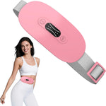 Portable Ccordless Heating Pad for Period Cramps Electric Waist Belt Device Portable Heatings Pad with 3 Heat Levels and 3 Massage Modes Birthday Gifts for Women and Girls (Pink)