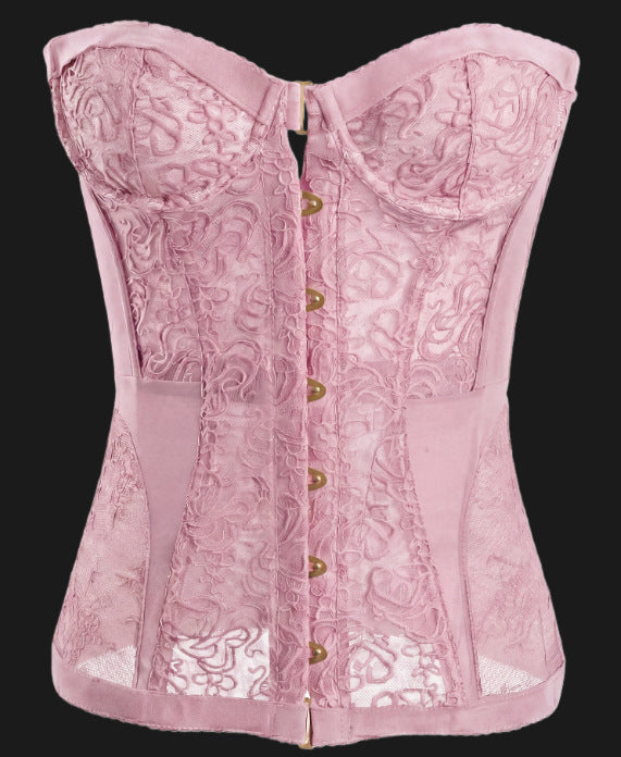 Women's Hollow Out Lace Strapless Slim Fit Corset Top
