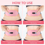 Portable Ccordless Heating Pad for Period Cramps Electric Waist Belt Device Portable Heatings Pad with 3 Heat Levels and 3 Massage Modes Birthday Gifts for Women and Girls (Pink)